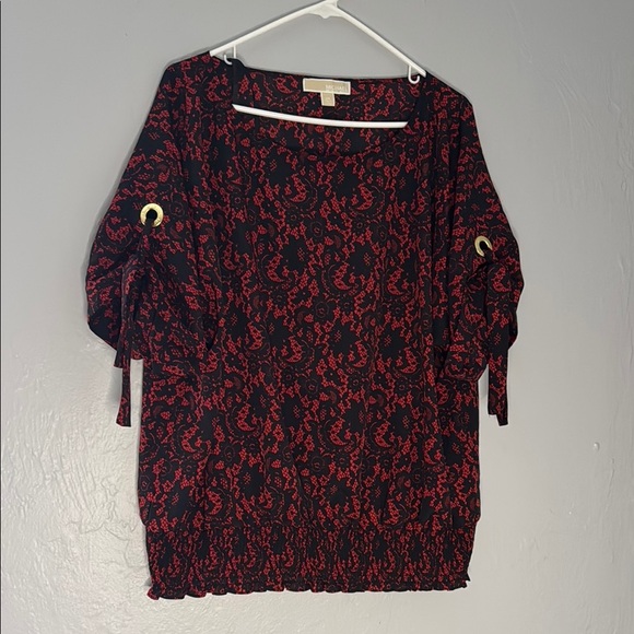 MICHAEL Michael Kors Red and Black Blouse 13 - Picture 1 of 9
